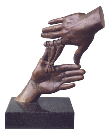 Skulptur mit dem Titel "WINDOW" von Romuald Wisniewski, Original-Kunstwerk, Bronze