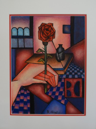 Painting titled "Rosita a ofrecer" by Romuald Canas Chico, Original Artwork