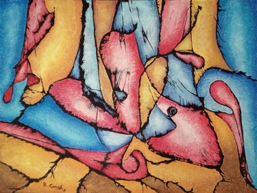 "Ésotérique" başlıklı Resim Romuald Canas Chico tarafından, Orijinal sanat, Mürekkep