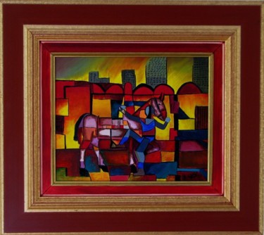 Картина под названием "El caballero en Alg…" - Romuald Canas Chico, Подлинное произведение искусства, Масло