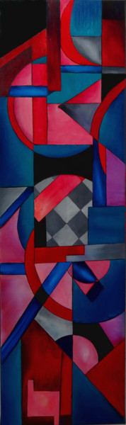 Painting titled "Abstracto" by Romuald Canas Chico, Original Artwork, Oil