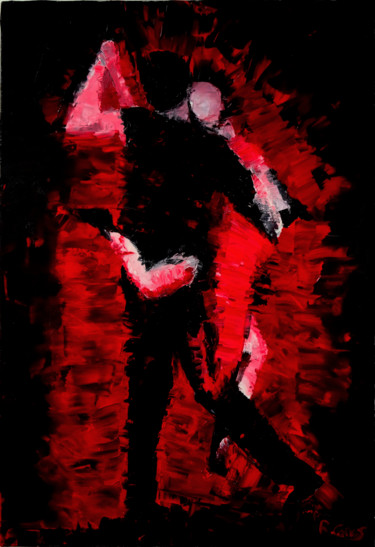 Painting titled "Tango" by Romuald Canas Chico, Original Artwork, Oil