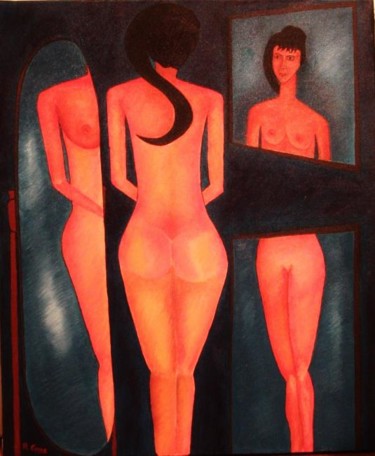Painting titled "S" by Romuald Canas Chico, Original Artwork, Oil