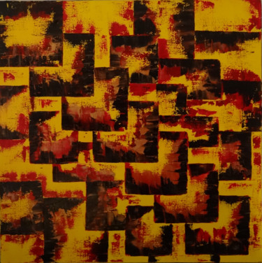 Painting titled "Abstraccion de amar…" by Romuald Canas Chico, Original Artwork, Oil