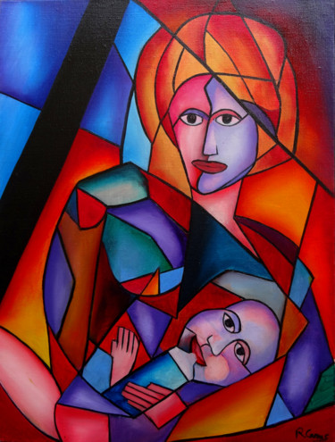 Painting titled "L'apaisement" by Romuald Canas Chico, Original Artwork, Oil