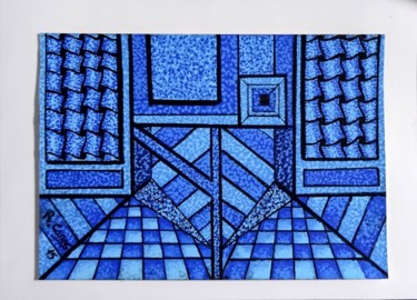Arte digitale intitolato "Blue abstract" da Romuald Canas Chico, Opera d'arte originale
