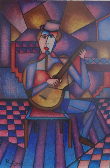 "En solo" başlıklı Resim Romuald Canas Chico tarafından, Orijinal sanat, Pastel