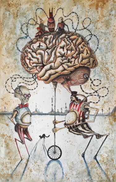 Desenho intitulada "Master of all knowl…" por Romulus Boicu, Obras de arte originais, Tinta