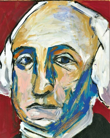 Painting titled "George Washington" by Ron Kammer, Original Artwork, Acrylic