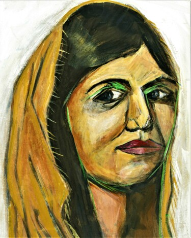 Painting titled "Malala" by Ron Kammer, Original Artwork, Acrylic