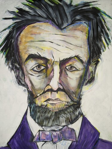 Malerei mit dem Titel "Abraham Lincoln" von Ron Kammer, Original-Kunstwerk, Acryl
