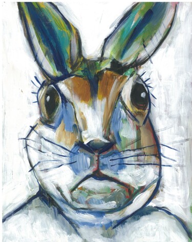 Painting titled "Rabbit 2" by Ron Kammer, Original Artwork, Acrylic