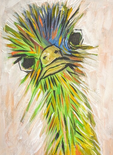 Painting titled "Emu" by Ron Kammer, Original Artwork, Acrylic