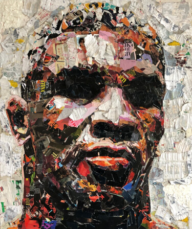 Painting titled "Warrior" by Ron Van Dam, Original Artwork, Collages