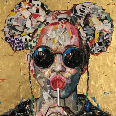 Painting titled "Lollipop 3" by Ron Van Dam, Original Artwork, Collages