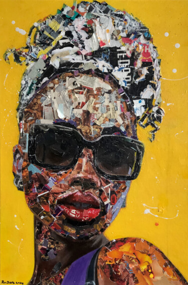 Painting titled "What's up?" by Ron Van Dam, Original Artwork, Collages