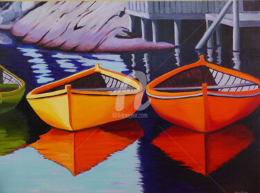 Painting titled "calm port" by Ronald Egan, Original Artwork