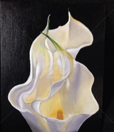 Painting titled "White lily" by Ronald Egan, Original Artwork
