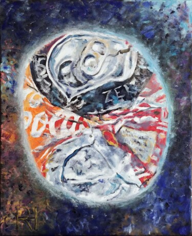 Painting titled "Etude pour "Planète…" by Ronald Houriez, Original Artwork, Oil