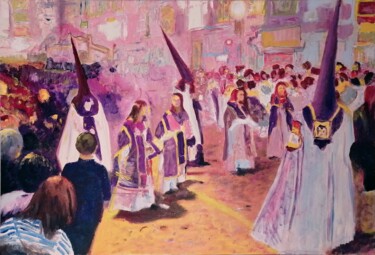 Painting titled "Semana Santa de Mal…" by Ronald Houriez, Original Artwork, Oil