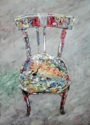 Pittura intitolato "Chaise d'Artiste" da Ronald Houriez, Opera d'arte originale, Olio