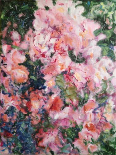 Painting titled "Magnolias de la Voi…" by Ronald Houriez, Original Artwork, Oil