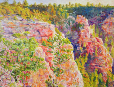 Painting titled "Grand Canyon" by Ronald Houriez, Original Artwork, Oil