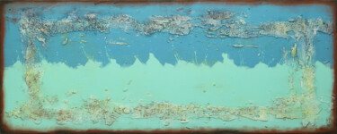 Painting titled "Once Twice Turquois…" by Ronald Hunter, Original Artwork, Acrylic Mounted on Wood Stretcher frame