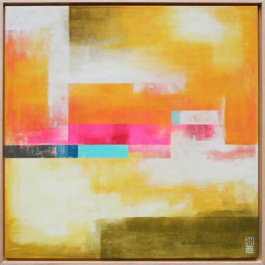 Painting titled "Untitled in Soft Ye…" by Ronald Hunter, Original Artwork, Acrylic Mounted on Wood Stretcher frame