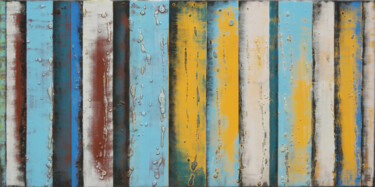 Painting titled "Natural High panels" by Ronald Hunter, Original Artwork, Acrylic Mounted on Wood Stretcher frame