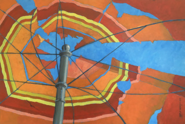 Painting titled ""Broken Parasol"" by Ronald Wigman, Original Artwork