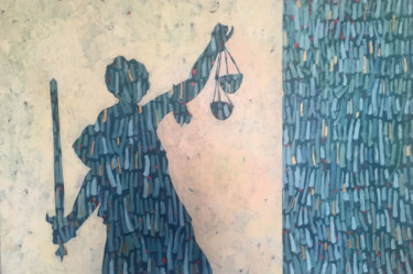 Painting titled ""Lady Justice, Outl…" by Ronald Wigman, Original Artwork, Acrylic