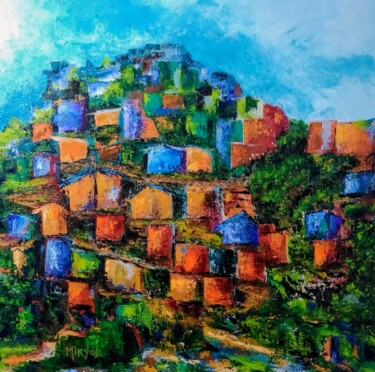 Картина под названием "VILAREJO" - Ronaldo Cardoso - Mikyodd, Подлинное произведение искусства, Акрил Установлен на Деревянн…