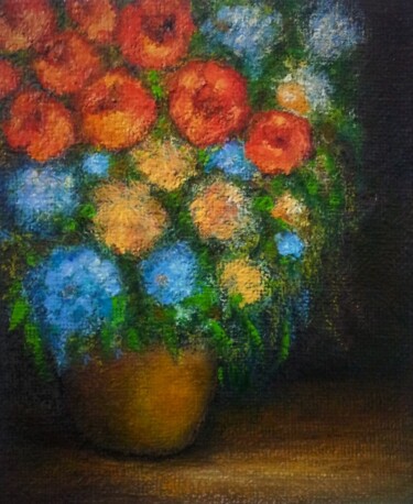 Painting titled "VASO DE FLORES" by Ronaldo Cardoso - Mikyodd, Original Artwork, Acrylic Mounted on Wood Stretcher frame