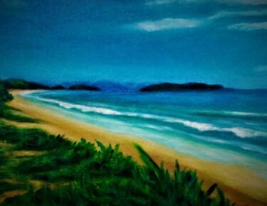 Painting titled "PRAIA DE BÚZIOS" by Ronaldo Cardoso - Mikyodd, Original Artwork, Acrylic Mounted on Wood Stretcher frame