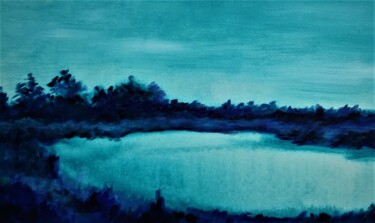 Painting titled "LAGOA MISTERIOSA" by Ronaldo Cardoso - Mikyodd, Original Artwork, Acrylic Mounted on Wood Stretcher frame