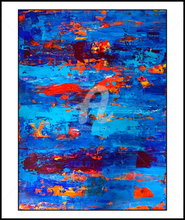 Painting titled "blue-series18-42x60" by Weigand, Original Artwork, Acrylic