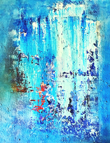 Peinture intitulée "Over Blue.jpg" par Weigand, Œuvre d'art originale, Acrylique