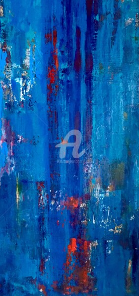 Peinture intitulée "Blue Layers V" par Weigand, Œuvre d'art originale, Acrylique