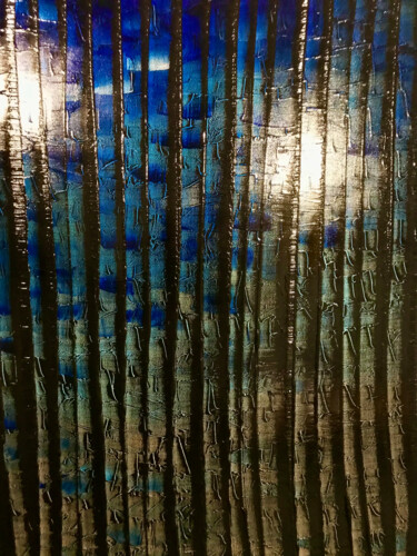 Pittura intitolato "Bambous En Cévennes" da Ronan Martin, Opera d'arte originale, pigmenti Montato su Telaio per barella in…