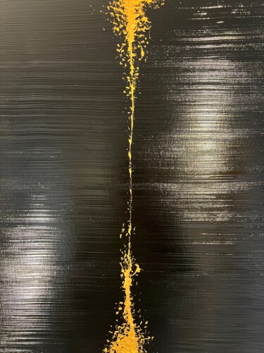 Painting titled "Dirty Gold Out Of A…" by Ronan Martin, Original Artwork, Pigments Mounted on Wood Stretcher frame