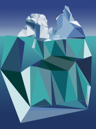 Grafika cyfrowa / sztuka generowana cyfrowo zatytułowany „Iceberg” autorstwa Ronan Le Morvan, Oryginalna praca, 2D praca cyf…