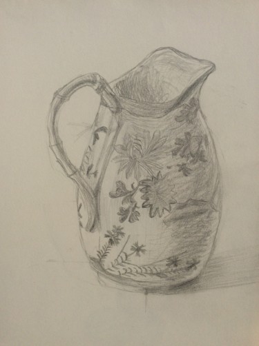 Drawing titled "Vase" by Ronan Le Morvan, Original Artwork, Pencil