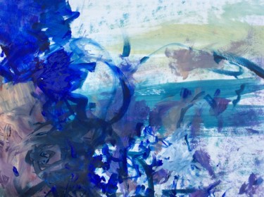 Pittura intitolato "Sans titre, bleu" da Ronan Le Morvan, Opera d'arte originale, Acrilico