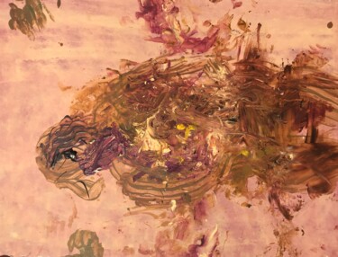 Картина под названием "Violet-vert" - Ronan Le Morvan, Подлинное произведение искусства, Акрил
