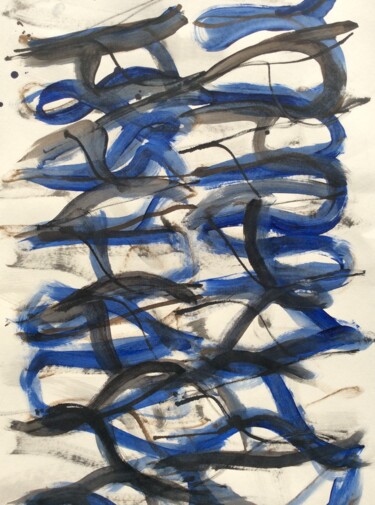 Pintura intitulada "Les vagues" por Ronan Le Morvan, Obras de arte originais, Tinta