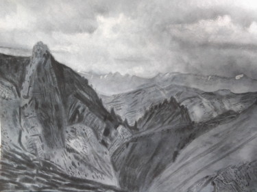 Drawing titled "Himalaya" by Ronan Le Morvan, Original Artwork, Pastel