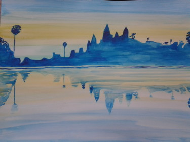 Peinture intitulée "Angkor" par Ronan Le Morvan, Œuvre d'art originale, Aquarelle