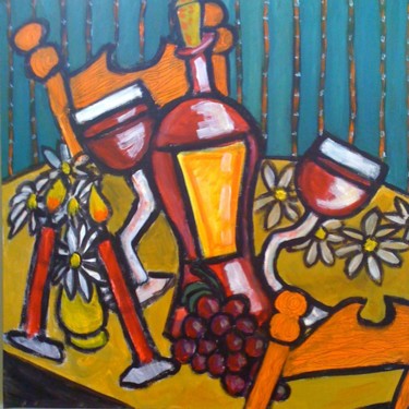 Painting titled "Red Wine for the Ta…" by Ronda Richley, Original Artwork, Other