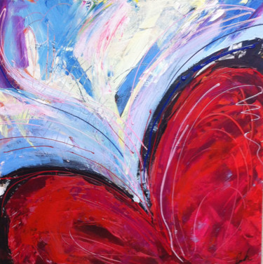 Painting titled "Falling Heart" by Ronda Richley, Original Artwork, Oil
